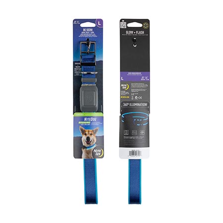 Collar LED para perro NiteIze Azul (Talla L)