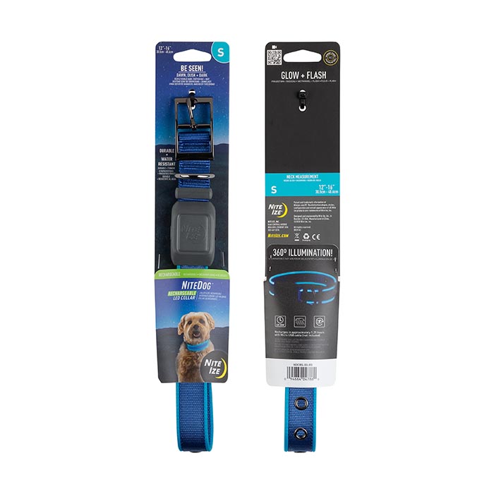 Collar LED para perro NiteIze Azul (Talla S)