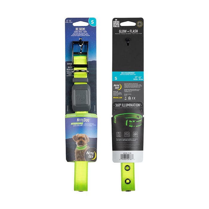 Collar LED para perro NiteIze Verde (Talla S)