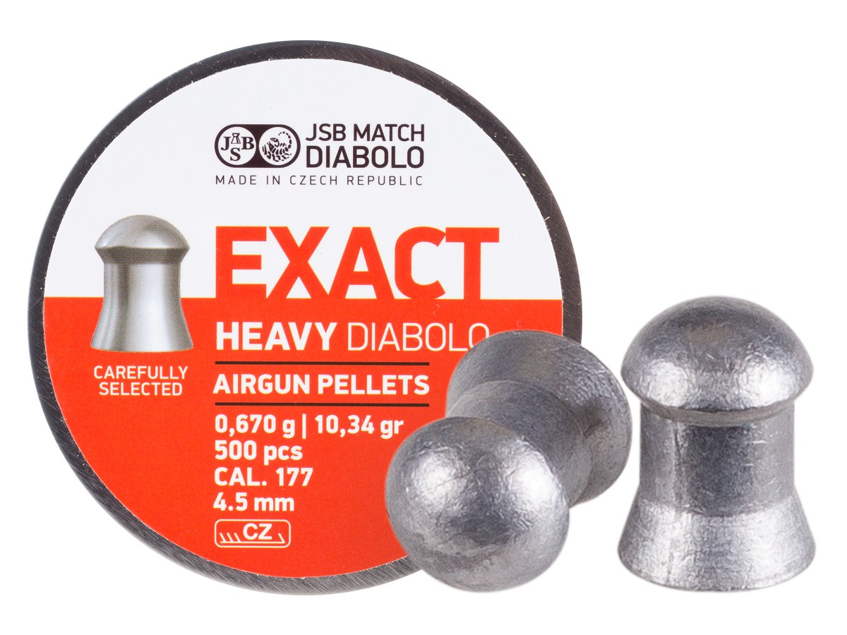 Diabolos JSB Exact Heavy .177 Cal, 10.34 Grains, Domed, 500ct