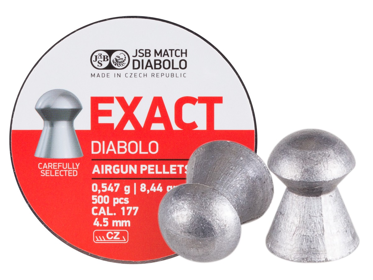Diabolos JSB Match Exact .177 Cal, 8.4 Grains, Domed, 500ct, 4.52mm