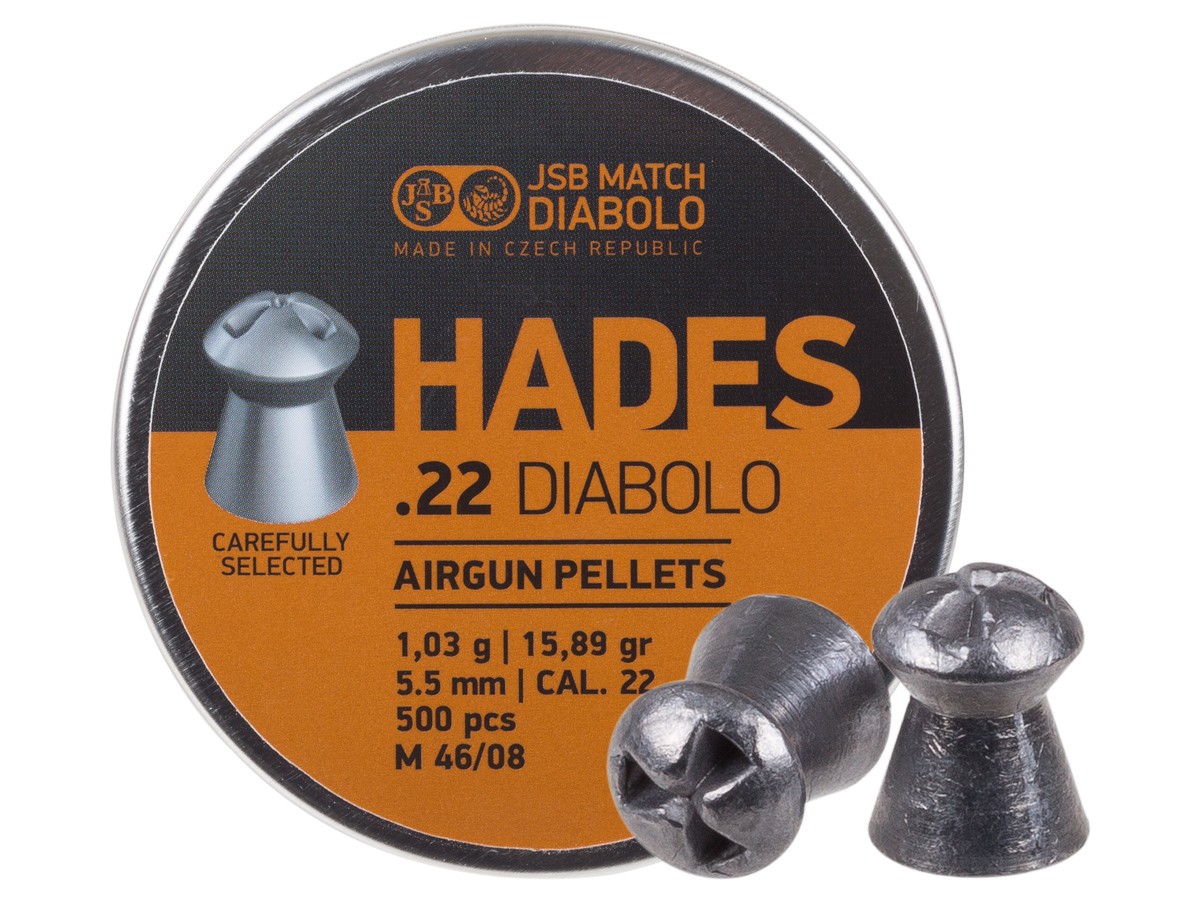 Diabolos JSB Match Hades .22 Cal, 15.89 Grain, Hollowpoint, 500 Count
